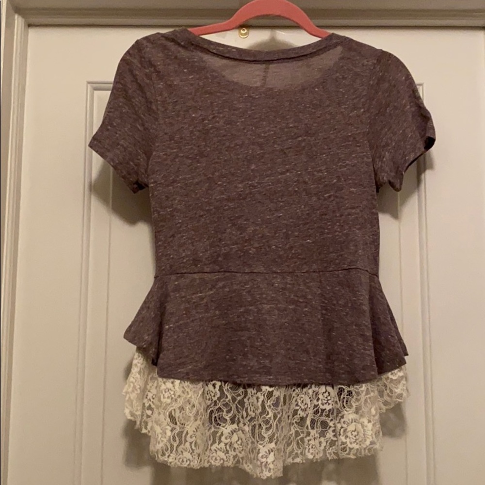 Free People Lace Trim T-Shirt